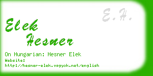 elek hesner business card